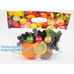 slider zip lock packaging fruit bag for cheery and grape, Vegetable refrigerate used resealable k packaging bag