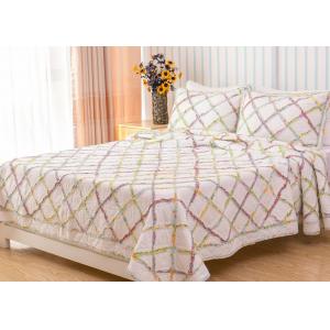 Geometric Full Size Quilt 3pcs Country Style Handmade Patchwork Quilt Bedding Sets