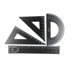 metal black color plated triangular rule sets four metal rulers set school office supplier metal crafts tools