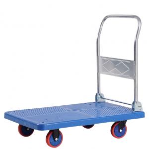 Industrial Heavy Duty Flat Hand Push Trolley Folded Shopping Cart For Warehouse