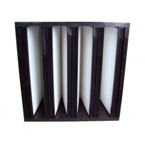 Secondary V Cell Industrial Air Filters Fiberglass Air Filter With ABS Plastic Frame