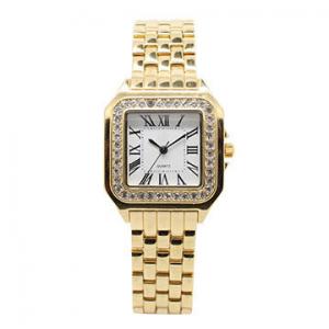 Gold Square Stainless Steel  Wrist Watch , Womans Luxury Watches