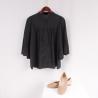 Women shirt 3/4 sleeve black made in organic cotton featured in wide sleeves and