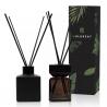 China Luxury Customised Floral Reed Diffuser Square Black Glass Bottle Perfume With Box wholesale