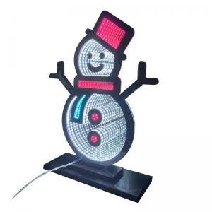 China Power Cord Double-sided Infinity Mirror LED Light Acrylic Magic Mirror Christmas Snowman supplier