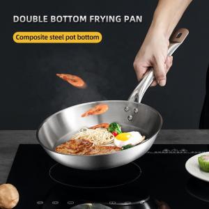 Bâton de vente chaud d'acier inoxydable de double fond non faisant frire Pan With Stainless Steel Handle