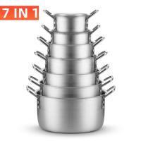 China Hot Sale Restaurant Soup Pot Aluminum Cookware Stock Pots Cooking Ware Set Aluminum Cooking Pot Set on sale
