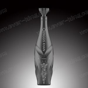 Custom 700ml Matte Black Vodka Glass Bottle For Liquor Spirits Wine