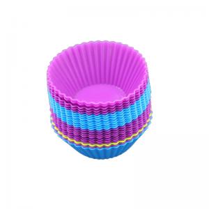 ROHS Odorless Silicone Muffin Cups , Reusable Silicone Cupcake Cases