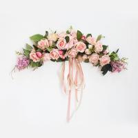 China ODM Artificial Bridal Bouquet Rose And Eucalyptus Wreath on sale