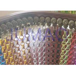 China Aluminium Metal Chain Link Curtains With Bended Track And Different Colors supplier