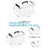 10L Clear Household Reusable Stack Plastic Storage Boxes, Transparent Household