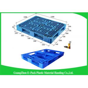 China 1200 * 1000mm Lightweight Plastic Pallets , Single Solid Deck Stackable Plastic Pallets supplier