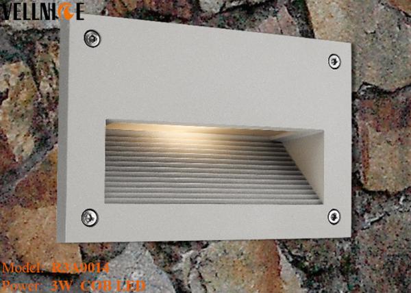 Recessed Outdoor LED Step Lights , Rectangle Aluminum Wall Lamp 3W 110 - 240V