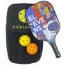 China Paleta de raqueta de carbono de fibra de nido de abeja de polímero de raqueta de Pickleball azul wholesale