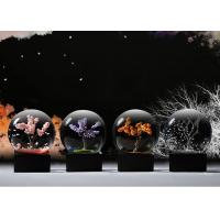 China Ball Shape Crystal Decoration Crafts Designed With Four Seasons Tree on sale