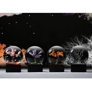 China Ball Shape Crystal Decoration Crafts Designed With Four Seasons Tree supplier