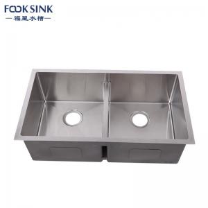 China Undermount Double Bowl Undermount Sink , Rectangular Commercial Double Bowl Sink supplier