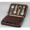 8 Slots Brown Watch Display Box Elegant Appearance For Home Jewelry Decoration