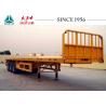 China 40 Tons 3 Axle Semi Flatbed Trailer , Flat Deck Trailer With Front Wall wholesale