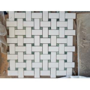 China Padrão branco do GV do teste padrão de Chevron da telha de mosaico do mármore do banheiro de Carrara supplier