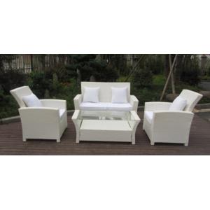 China Resin White Rattan Outdoor Sofa Sets Discount Rattan Furniture All Weather wholesale