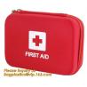 Red pu leather waterproof mini eva first aid kit case,first aid box plastic case