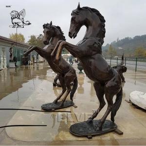 Brass Sculpture Jumping Horse Bronze Copper Animal Statue Metal Art Large Size European Style Outdoor
