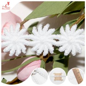 China Poly Milk Tassel Fringe 3D Flower Lace Trims Accessory For Lace Dresses supplier