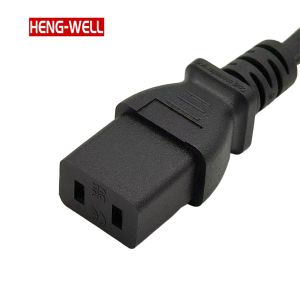2-Pin Flat Power Cord Plug IEC Female End C9 Connector Extension for Laptop DVD Player Appliances