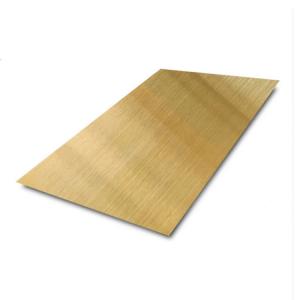 4ftx 8FT Brush Stainless Steel Sheet PVD Champagne Gold Color  Hairline Finished