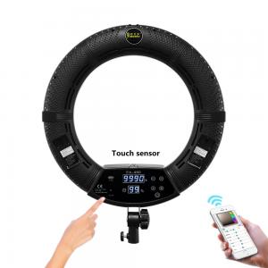 Pro Touch Screen LED Ring Light Rechargeable Battery Power Ring Light Bi Color Bluetooth Control