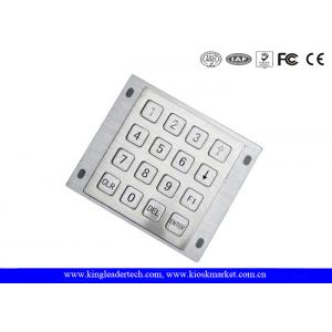 China 16 Flat Keys Industrial Numeric Keypad Rear Panel Mount Brushed 4x4 Matrix Metal supplier