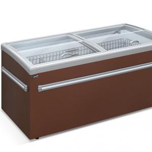 Grey 50HZ Supermarket Display Freezer Stainless Steel Material