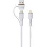 China 2025 3-in-1 Silicone Charging Cable 1m USB A to Lightning USB C Triple Cable for iPhone 15/14/Android/Samsung wholesale