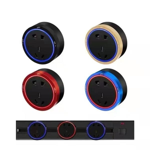 Electrical Outlet Connection Function Aluminum Wall Track Socket with 32A Rated Current