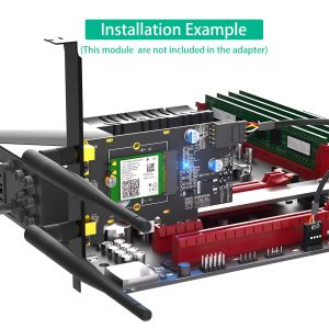 China NGFF M.2キー A から PCl-e X1 WiFi と Bluetooth カード の アダプター Bluetooth インターフェース と 双アンテナ を 接続 する wholesale