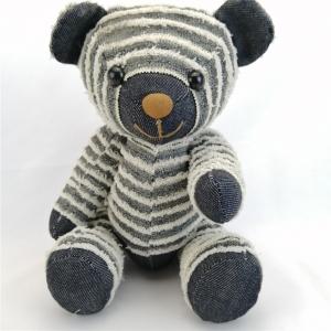 Lovely Stuffed Plush Joint Bear Toy Gift Custom Handmade Jeans Fabric Animal Toy Blue Jean Fabric Jointed Teddy Bear Toy