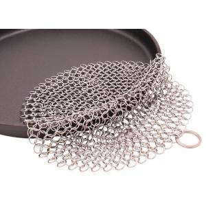 6'' SS Round Cookware Chainmail Scrubber Cleaning Cast Iron Pan