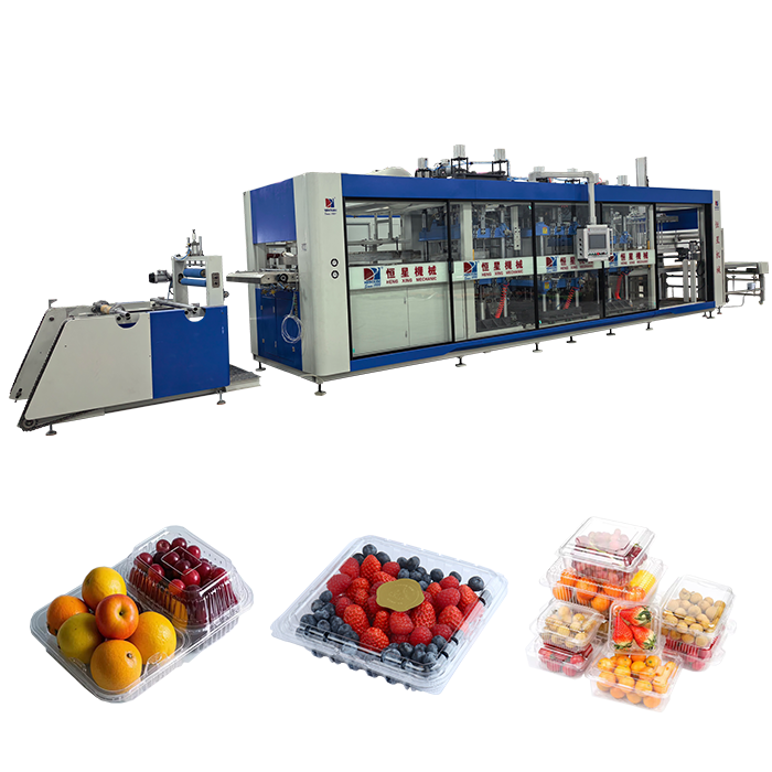 China High Speed Pressure Thermoforming Machine with 710×850mm Forming Area 4 Station PLC Control and Remote Monitoring wholesale