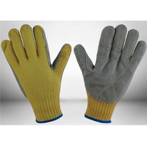Cow Split Leather Cut Resistant Gloves 7 Gauge Aramid Knitted Fully Protective