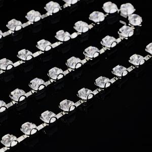 China Crystal Diamond Rhinestone Chain Necklace Trimming Claw Copper Material supplier