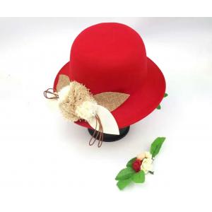 100% Poly Straw Female Wide Brim Hats With Decorating Flower / Woven Label