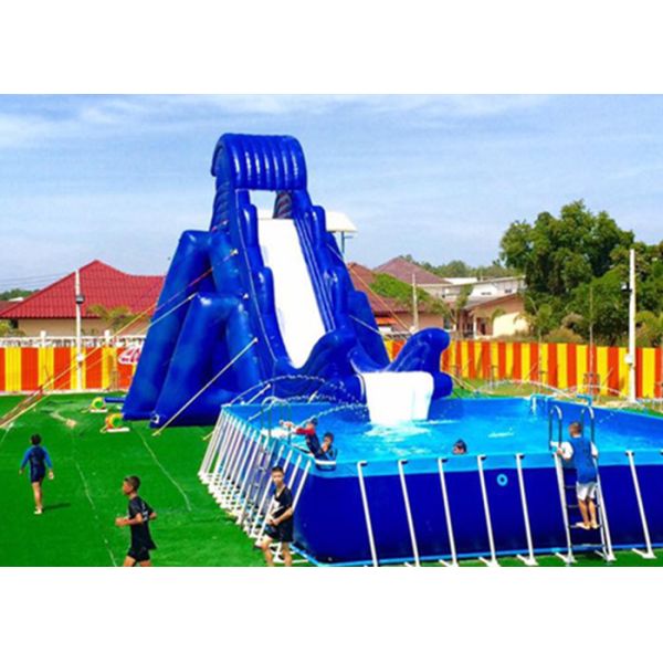 Double Stitching Custom Inflatable Water Slide For Pool / Backyard Wet And Dry Slide