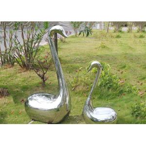 Handmade Swan Stainless Steel Animal Garden Ornaments With Surface Polished