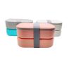 China UV Printing Double Layer Customized Plastic Bento Lunch Box with Divider and Cutlery wholesale