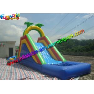 China Customized Palm Tree Inflatable Water Slide Pool , Swimming Pool Slide With PVC supplier