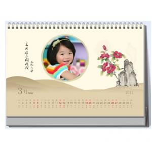 Art card material calendar, cardboard A5 calendar printing, big size wall calendar printing OEM