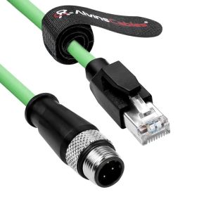 China Alvin's M12 D-Code 4-Pin to RJ45 Cable - 2m High-Flex Green wholesale