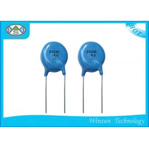 China Blue High Voltage Ceramic Disc Capacitors Compact Size 1PF ~ 0.22uF For TV Set supplier
